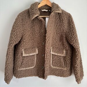 Soft Surroundings Brown Sherpa Jacket